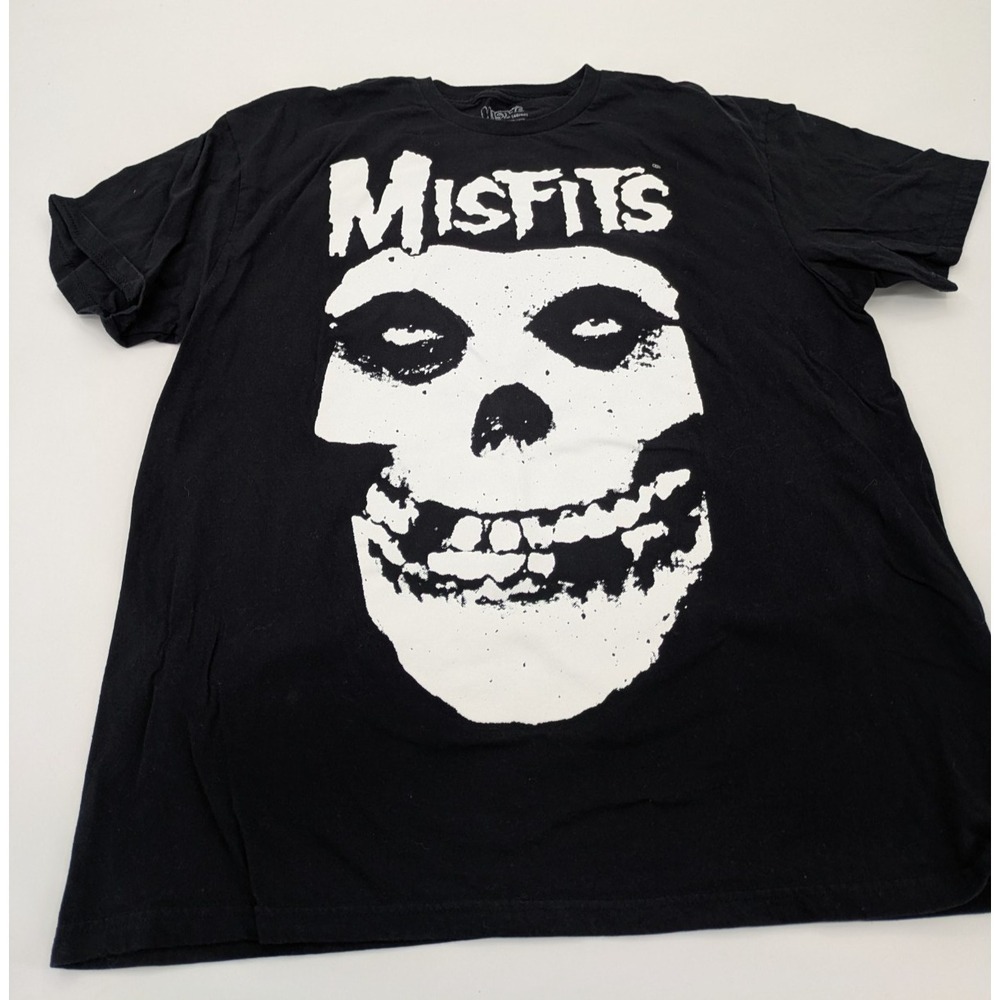 Misfits Rock Band Classic Skull Logo Men's Black T-Shirt Size XL Horror Punk